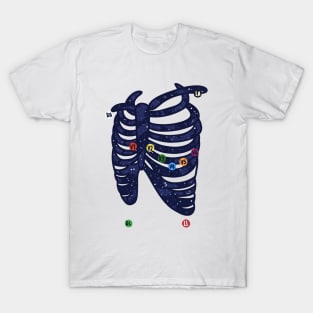 Hand Drawn Electrocardiogram Placement Galaxy T-Shirt